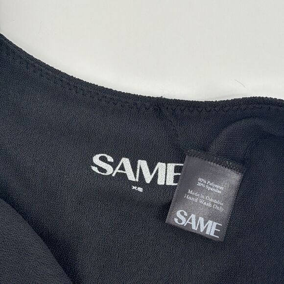 NWOT SAME 90s Rosette Black Cream Swim Bikini Bottoms Women's X-Small XS - Picture 9 of 11